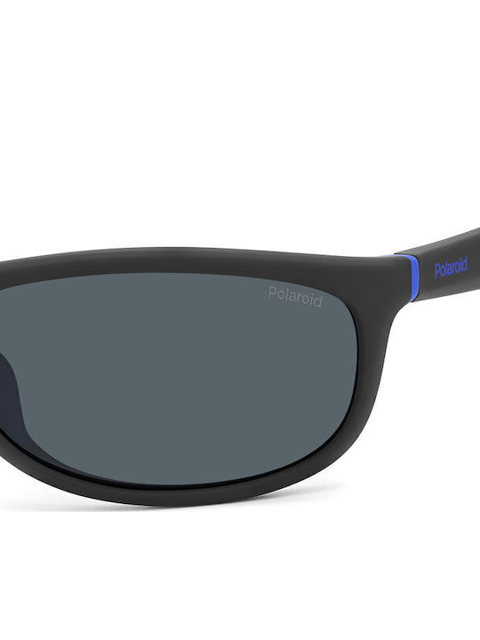 Polaroid Men's Sunglasses with Black Plastic Frame and Black Lens