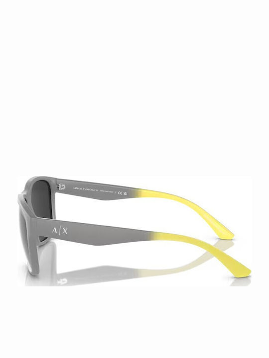 Armani Exchange Men's Sunglasses with Gray Plastic Frame and Gray Lens