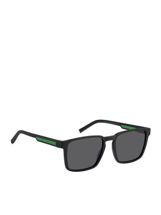Tommy Hilfiger Men's Sunglasses with Black Horn-Rimmed Frame and Grey Lens TH2088/S 003/IR