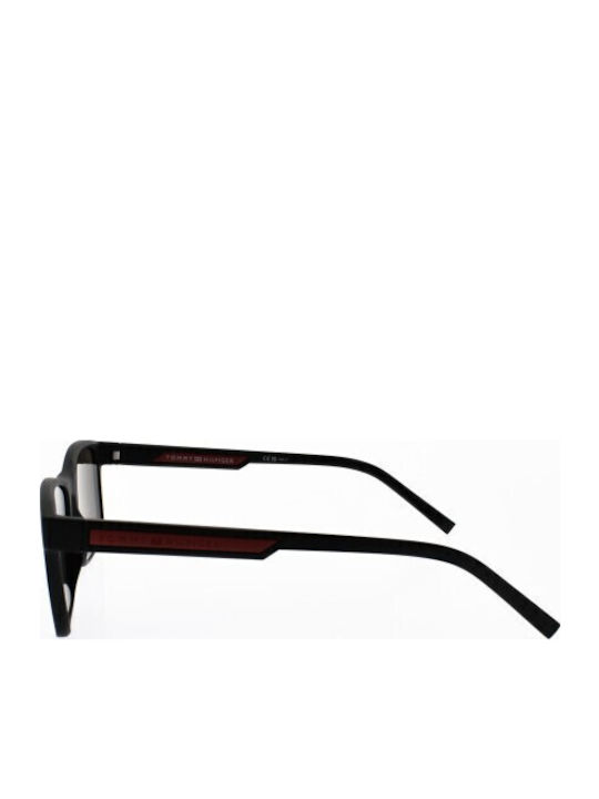 Tommy Hilfiger Men's Sunglasses With Black Horn-Rimmed Frame And Grey Lens TH2089/S 003/IR