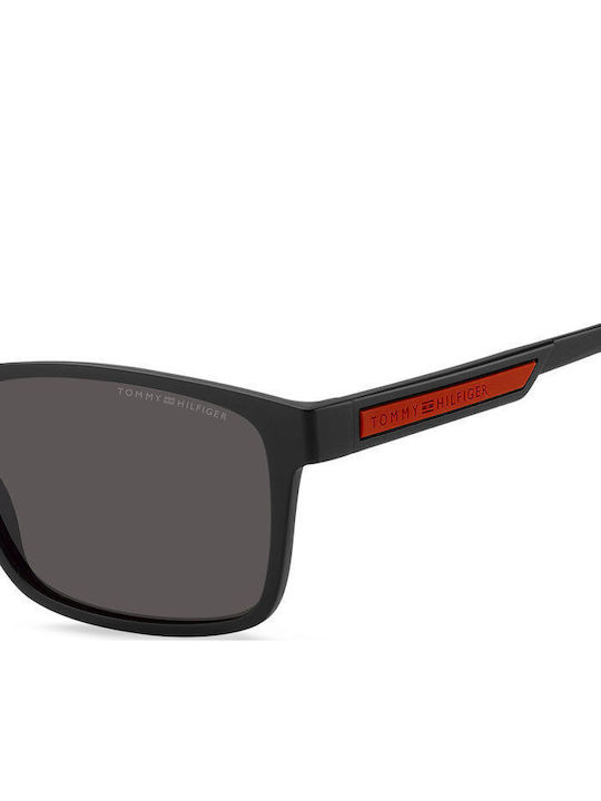 Tommy Hilfiger Men's Sunglasses With Black Horn-Rimmed Frame And Grey Lens TH2089/S 003/IR