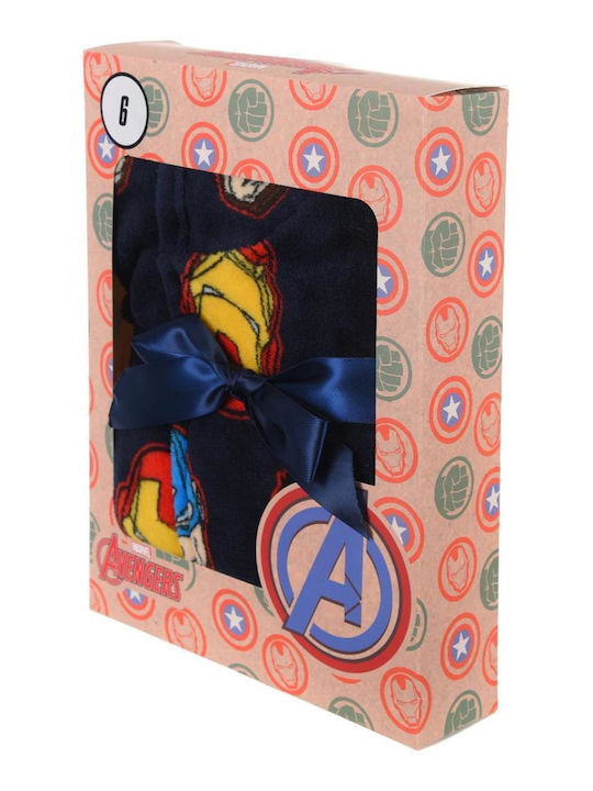 Superheroes Kids Robe Winter Fleece Navy