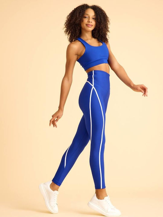 Lismina Women's Training Legging High Waisted & Push Up Blue