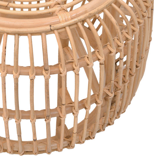 Σκαμπό Εξωτερικού Χώρου Rattan Rajesty Φυσική Απόχρωση 60x60x46cm