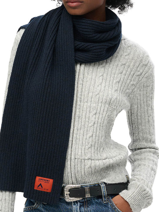 Superdry Women's Knitted Scarf Navy Blue