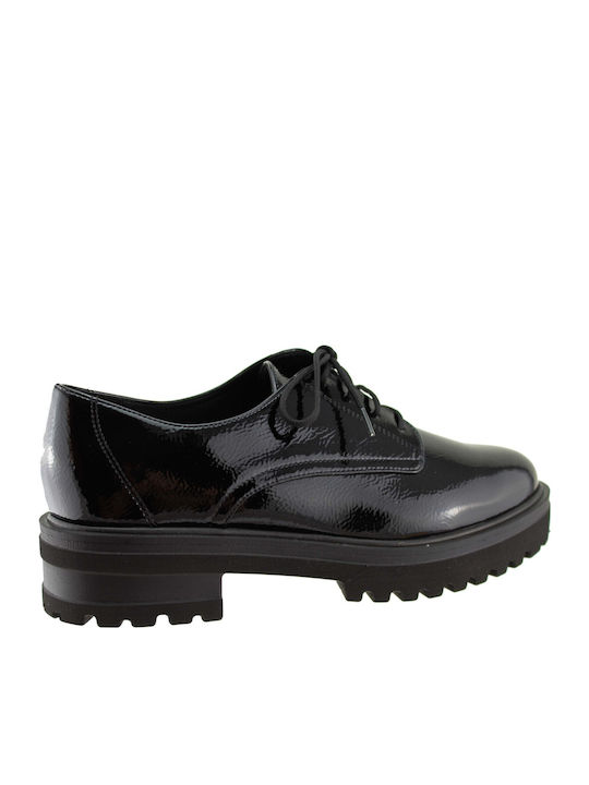 Women's Patent Leather Oxford Shoes Black