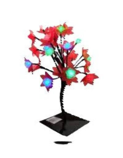 cu lumină LED Decorațiune de Crăciun Braduleț Cireșe Aspect natural 40cm. Burgundy Tree