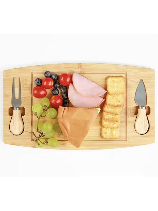 Bambus Servierplatte Für Käse Pufo Käse 2 Inklusive Zubehör 33 cm