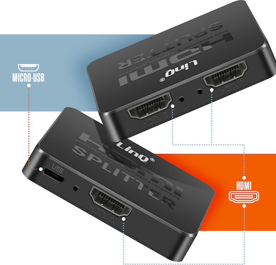 Linq Hdmi 4k Ultra Hd Duplicator 2 Simultaneous Displays Black