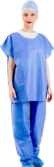 Χειρουργείου Unisex Hose & Bluse Set Blau Einweg 50Stück