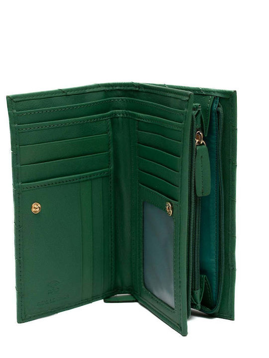 Large Leather Women's Wallet Cards with RFID Green