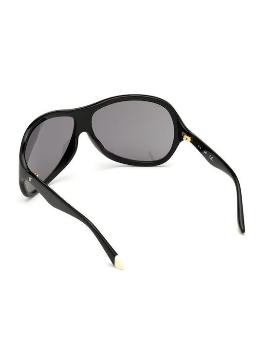 Web Women's Sunglasses with Black Plastic Frame and Black Lens WE0290 01A