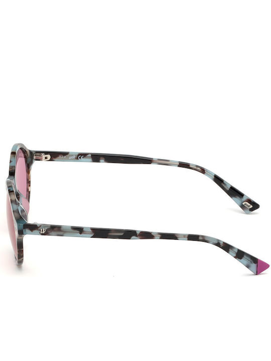 Web Women's Sunglasses with Multicolour Plastic Frame and Pink Lens