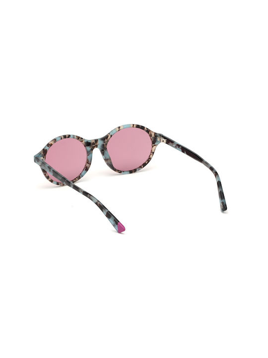 Web Women's Sunglasses with Multicolour Plastic Frame and Pink Lens WE0266 55Y