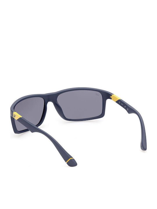 Web Men's Sunglasses with Navy Blue Plastic Frame and Gray Lens WE0293 92V