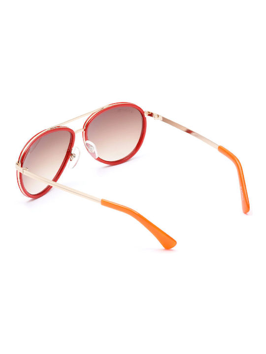 Lancaster Paris Women's Sunglasses with Red Metal Frame and Red Gradient Lens SLA0734-2