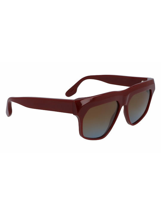 Victoria Beckham Women's Sunglasses with Burgundy Plastic Frame and Brown Lens VB603S 604