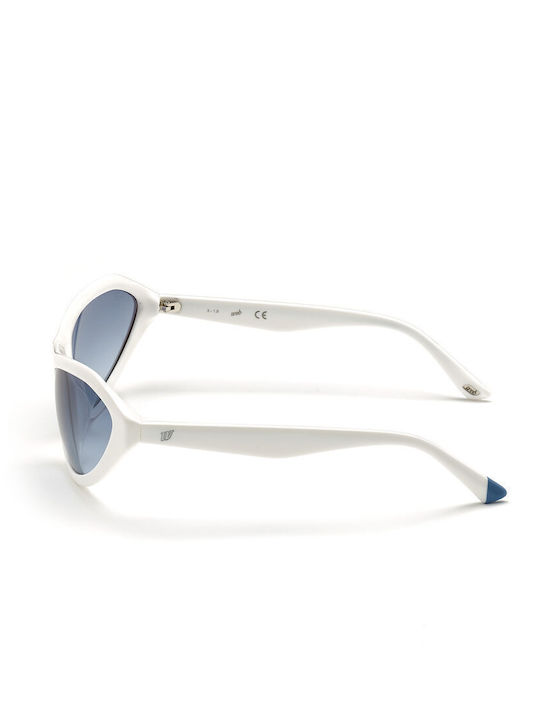 Web Women's Sunglasses with White Plastic Frame and Blue Gradient Lens WE0288 21W