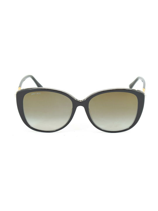 Jimmy Choo Women's Sunglasses with Black Plastic Frame and Brown Gradient Lens ALY/F/S AE2/FQ
