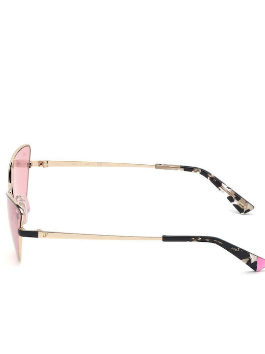 Web Women's Sunglasses with Gold Metal Frame and Pink Lens WE0269 32S