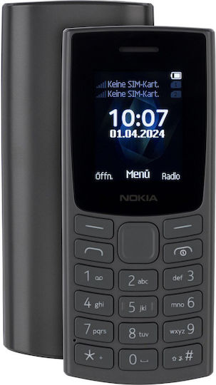 Nokia 105 4G (2023) Dual SIM Κινητό με Κουμπιά (Αγγλικό Μενού) Charcoal