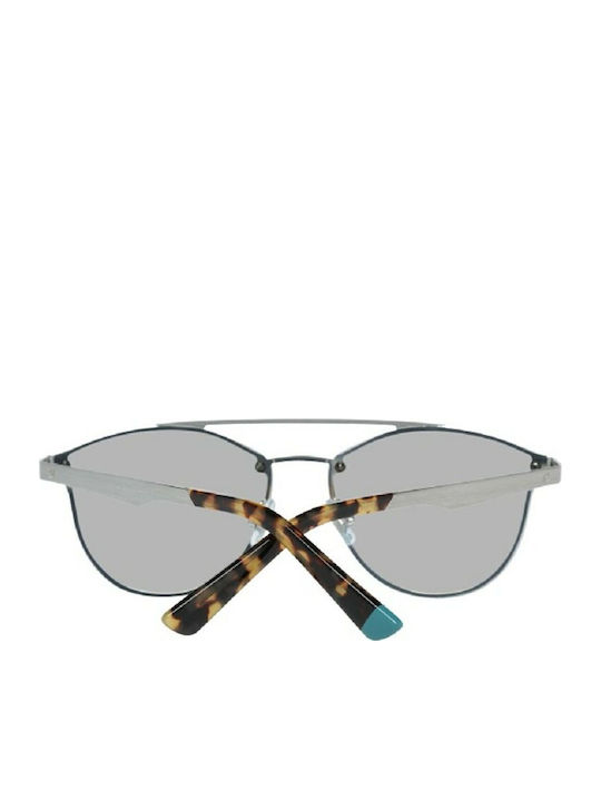 Web Men's Sunglasses with Silver Metal Frame and Green Lens