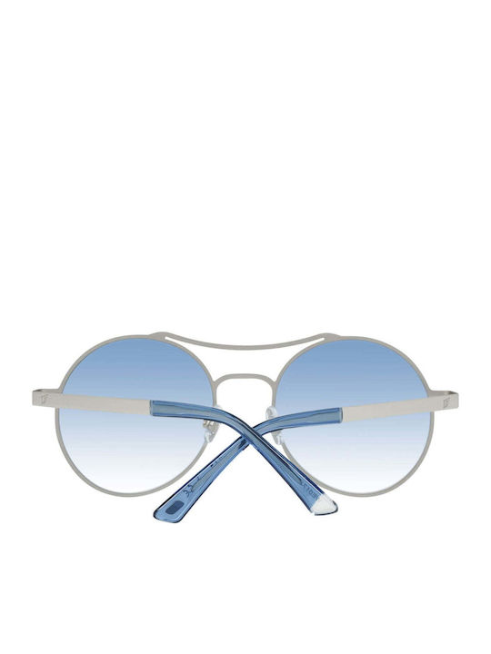 Web Women's Sunglasses with Gold Metal Frame and Light Blue Lens