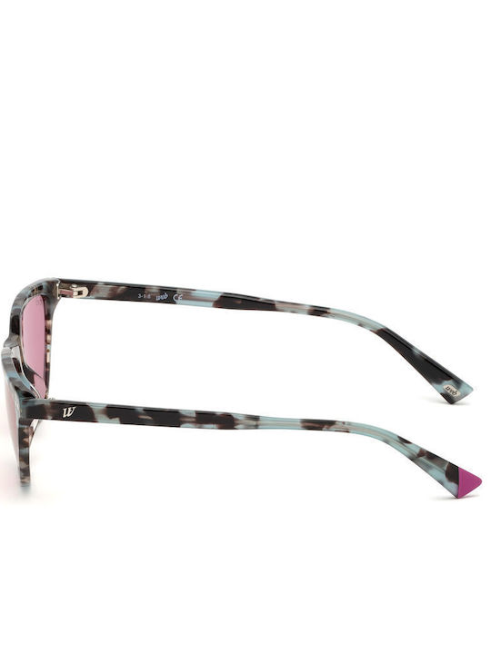 Web Women's Sunglasses with Multicolour Plastic Frame and Pink Lens WE0264 55Y