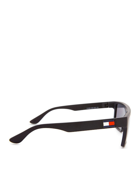 Tommy Hilfiger Unisex Ochelari De Soare Cu Ramă Neagră Din Plastic Și Lentile Gri