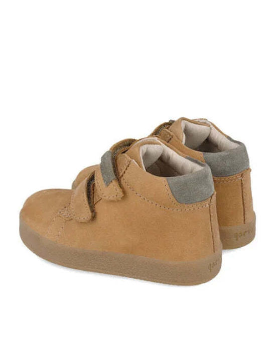 Leather Kids Boots with Velcro Brown