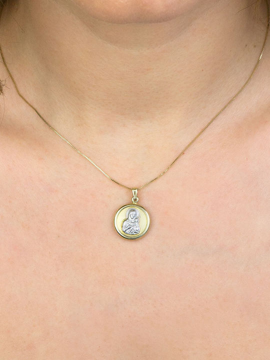 Kiriakos Gofas Pendant Kids Talisman Double Sided Konstantinato made of Gold 9K KN541