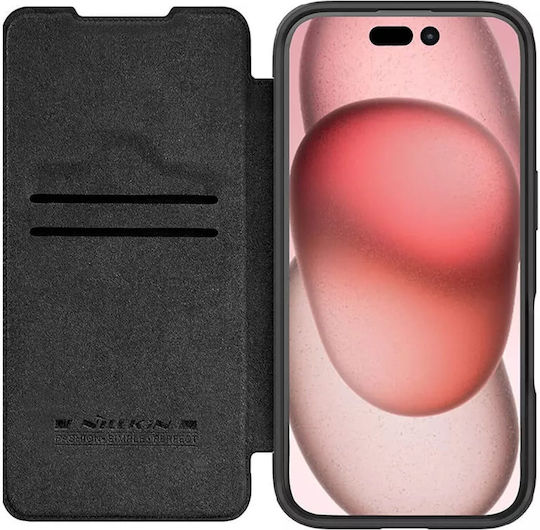 Nillkin Qin Prop Buchen Sie Leder Schwarz (iPhone 17 Pro / iPhone 16 Pro)