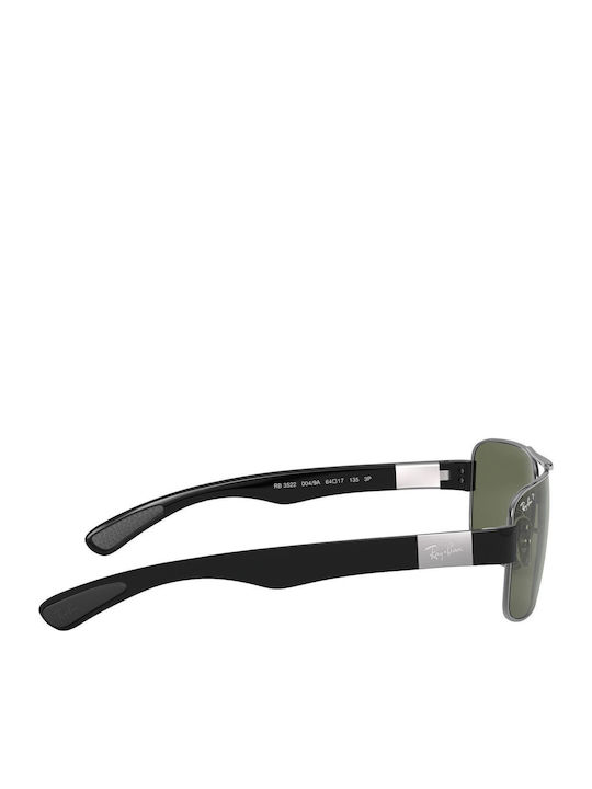 Ray Ban Ανδρικά Γυαλιά Ηλίου με Ασημί Μεταλλικό Σκελετό και Πράσινο Φακό RB3522 004/71