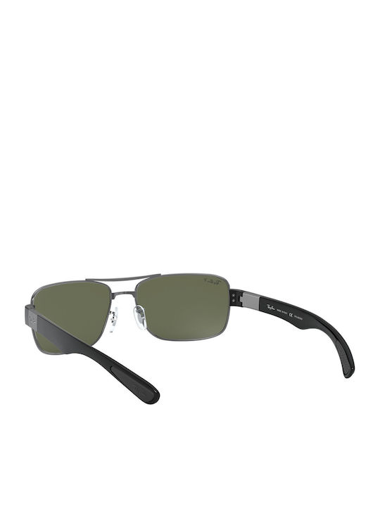 Ray Ban Ανδρικά Γυαλιά Ηλίου με Ασημί Μεταλλικό Σκελετό και Πράσινο Φακό RB3522 004/71