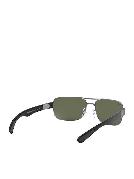 Ray Ban Ανδρικά Γυαλιά Ηλίου με Ασημί Μεταλλικό Σκελετό και Πράσινο Φακό RB3522 004/71