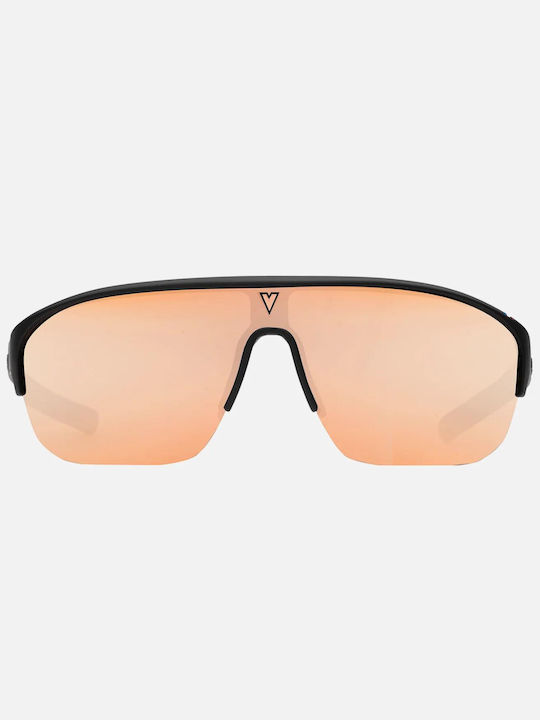 Vuarnet Plateau Men's Sunglasses with Black Plastic Frame and Pink Lens VL200600012C23