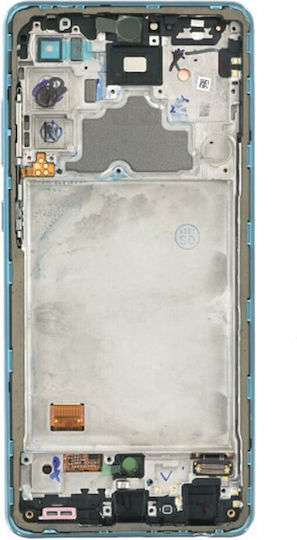 Samsung Screen with Touch Mechanism and Frame for Galaxy A72 (Blue)
