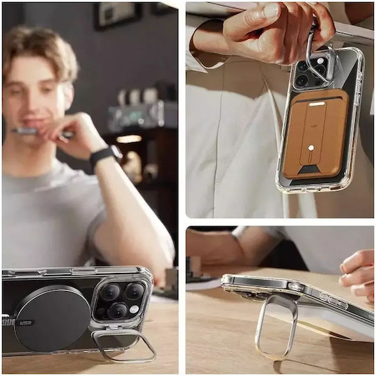 ESR Classic Hybrid Kickstand Halolock Magsafe & Tempered Glass Umschlag Rückseite Gehärtetes Glas 0.3mm Transparent (iPhone 17 Pro / iPhone 16 Pro)