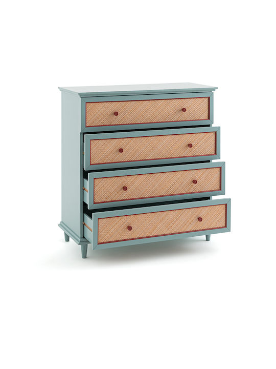 Wooden Chest of Drawers with 4 Drawers 60x45x123cm