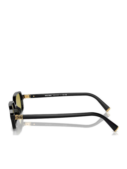 Miu Miu Women's Sunglasses with Black Plastic Frame and Yellow Lens MU 11ZS 16K07O