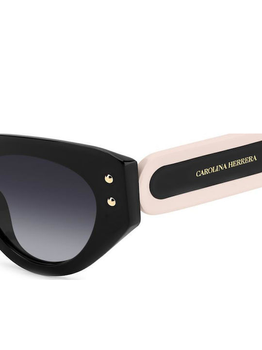 Carolina Herrera Women’s Sunglasses with Black Horn-Rimmed Frame and Grey Gradient Lens HER 0221/G/S 3H2/9O