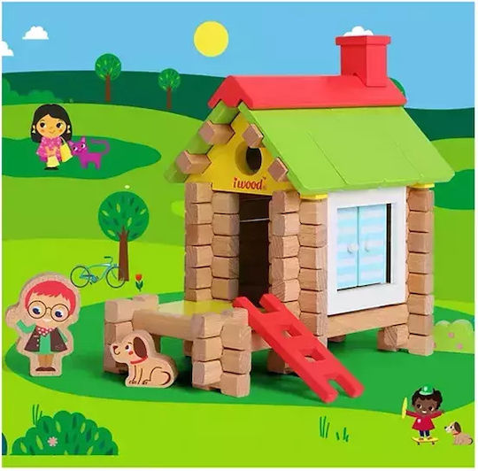 iwood Wooden Building Blocks High Footed Cabin for 8+ Years 80 Pieces