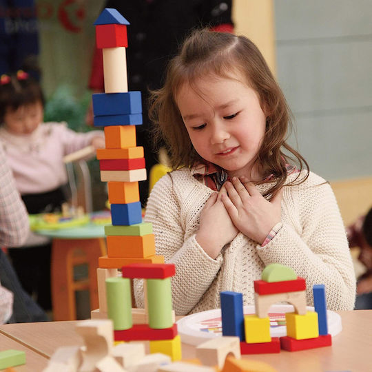 Classic World Junior Wooden Building Blocks for 1+ Year Olds 50 Pieces