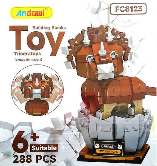 Andowl Triceratops Building Blocks for 6+ Years 288 Pieces