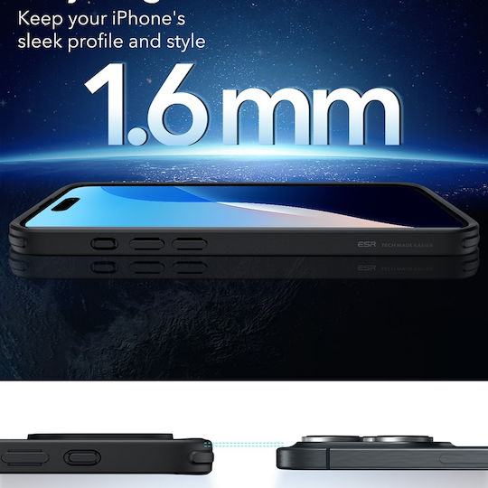 ESR Classic Hybrid Halolock Umschlag Rückseite Silikon / Kunststoff 0.7mm Transparent (iPhone 17 Pro Max / iPhone 17 Pro / iPhone 16 Pro Max)