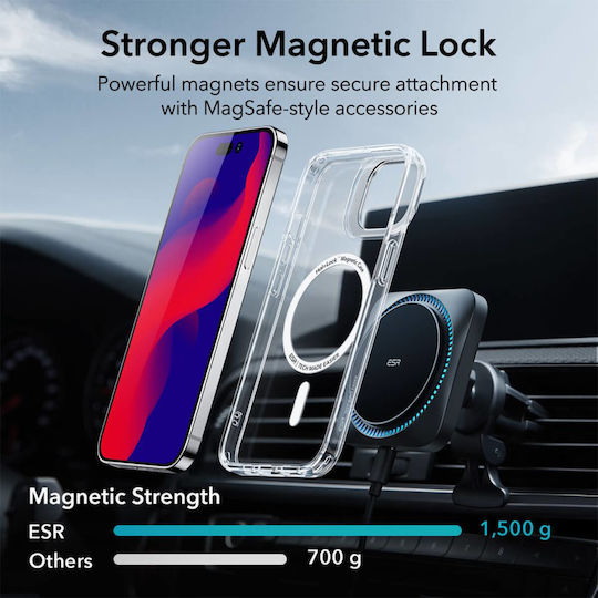 ESR Classic Kickstand Back Cover Silicon 1.3mm Magnetic Transparent (iPhone 14 Pro)