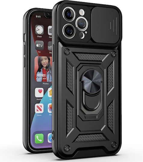 Techsuit Shield Back Cover Plastic / Silicone Durable Black (iPhone 12 Pro Max) KF2315403