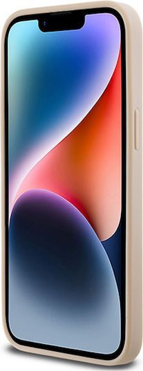 Калъф от PU кожа с повтарящ се шарен тонален райе за iPhone 14 Pro Max в розово, DKNY