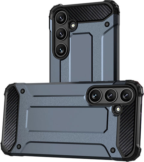 Hurtel Back Cover Silicone / Plastic Set with Glass Blue (Samsung S24+)