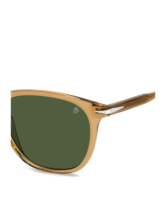 David Beckham Men's Sunglasses with Yellow Plastic Frame and Green Lens DB 1160/S 40G/QT
